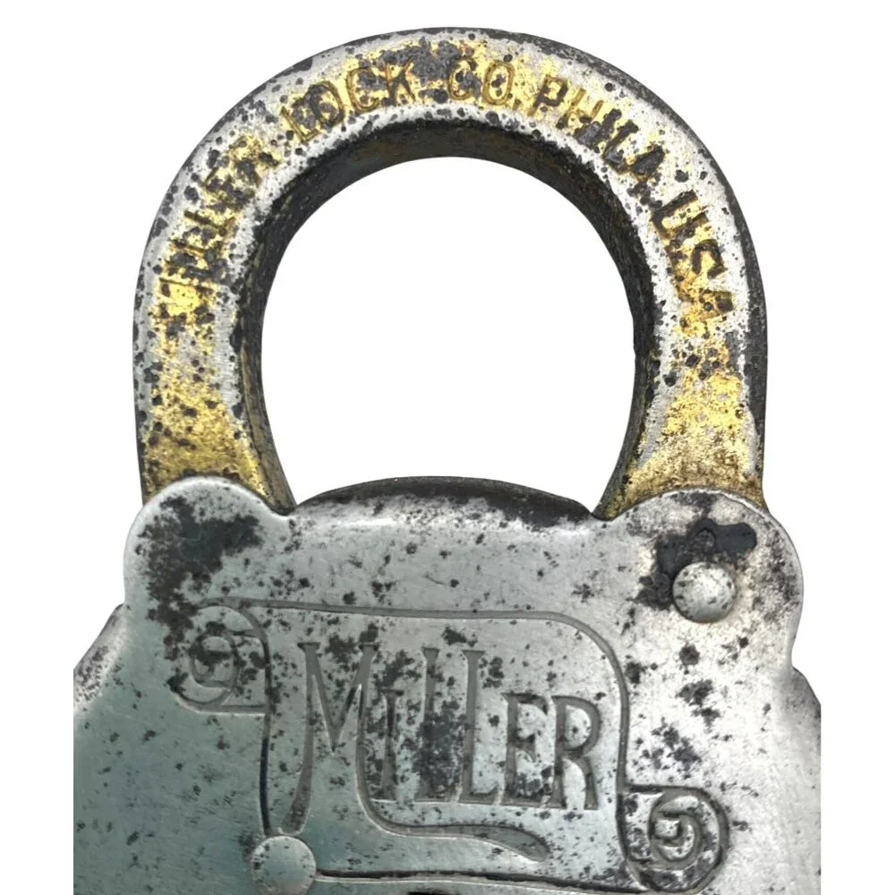 Miller Six Lever Padlock With Key Made In USA Vintage Antique Collectible Lock - Picture 6 of 8